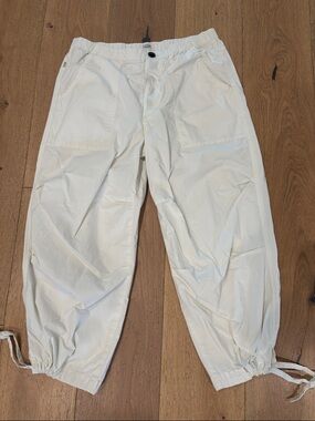 Citizens Of Humanity White Cargo Drawstring Ankle Pants